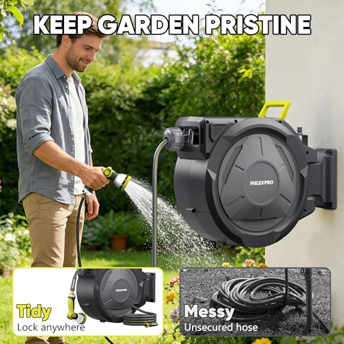 160 FT 1 2" Retractable Garden Hose Reel