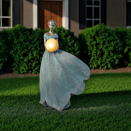 Solar Fairy Garden Statue 22 Inch Resin Garden Decor (Hold Ball)