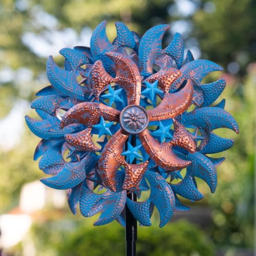 Wind Spinner Outdoor (13‘’Blue Copper with Star)