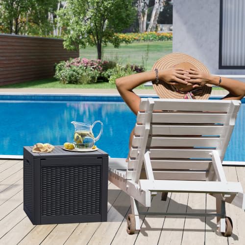 30 Gallon Outdoor Storage Box Waterproof Deck Box for Patio (Black / 30 Gallon)