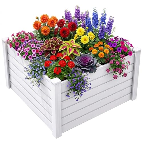 4 x 4 x 2 FT Raised Garden Bed (White / 4x4x2ft)