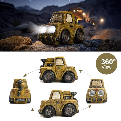 Solar Car Statue Outdoor Garden Decor (Truck)