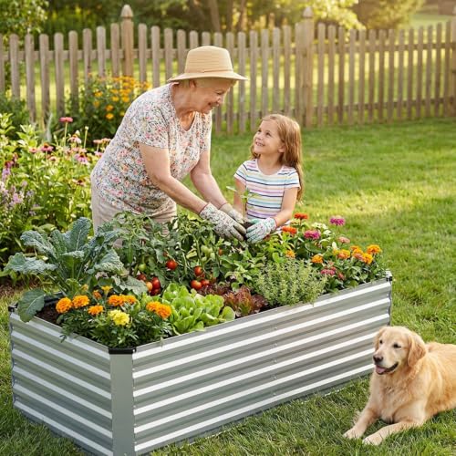 Galvanized Metal Raised Garden Bed 6×3×2FT (Silver / 6×3×2ft)