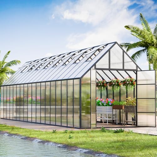 36x10x10 FT Polycarbonate Greenhouse for Outdoors w