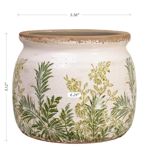 Cottagecore Ceramic Vase & Planter (Cottage Fern / 6.3 in)