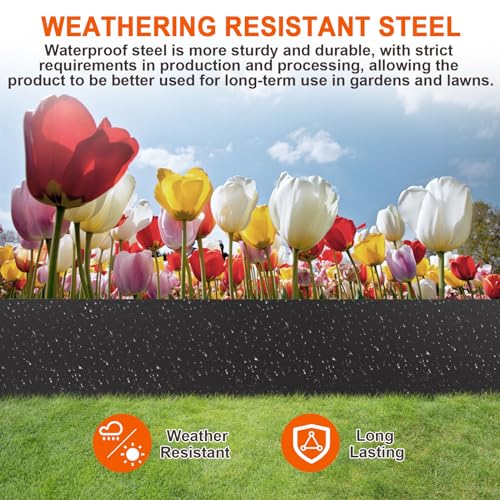 5 Pack Steel Landscape Edging (Black / 6 Inch)