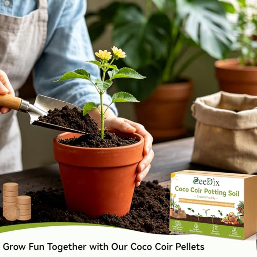 50 Pack 50mm Organic Coco Coir Pellets Seed Starter Soil