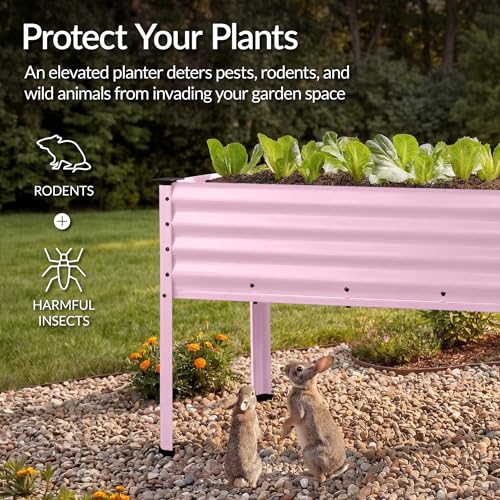 48x24x30in Galvanized Raised Garden Bed (48x24x30in / Pink)