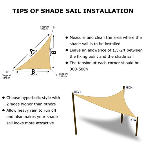 15'x15'x21' Sun Shade Sail Sand Curved Triangle (Sand / 1 5' X 1 5' X 2 1')