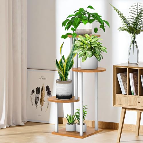4 Tier Plant Stand Indoor Corner Tall Shelf for Multiple Plants (4 Shelves)