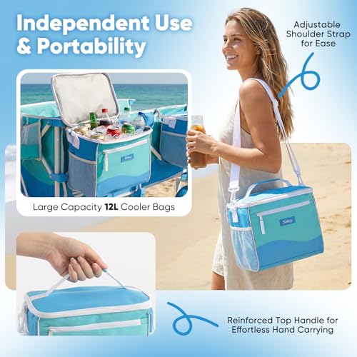 Heavy Duty Beach Wagon with 9" Big Sand (Turquoise)