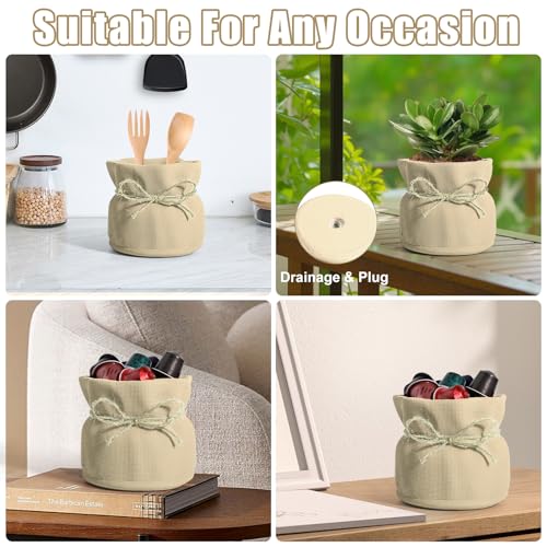 Candy Bowl for Office Key Bowl for Entryway Table Fall Candy Dish Plant Pots Indoor Flower Pots for Indoor Plants (White / Large)