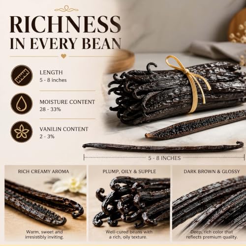 25 Whole Vanilla Beans Grade A ++ (25 Count)