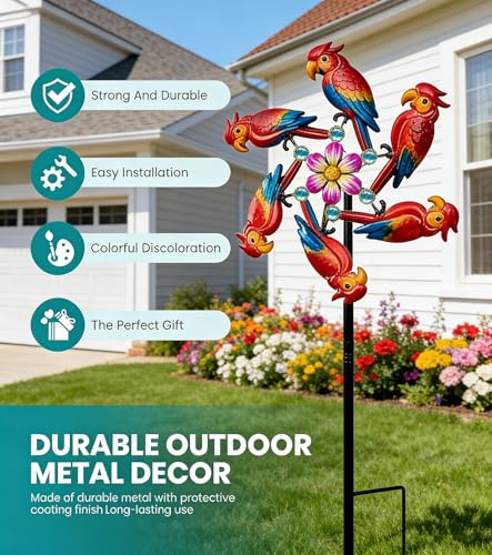44" Parrot Garden Wind Spinners (44" Parrot)
