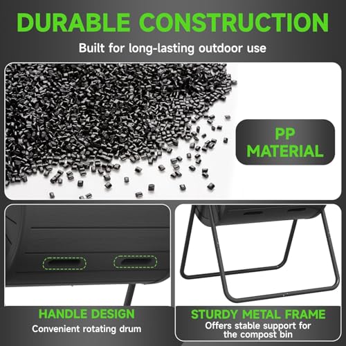 45 Gallon Outdoor Compost Bin (Black / 45 Gallon)