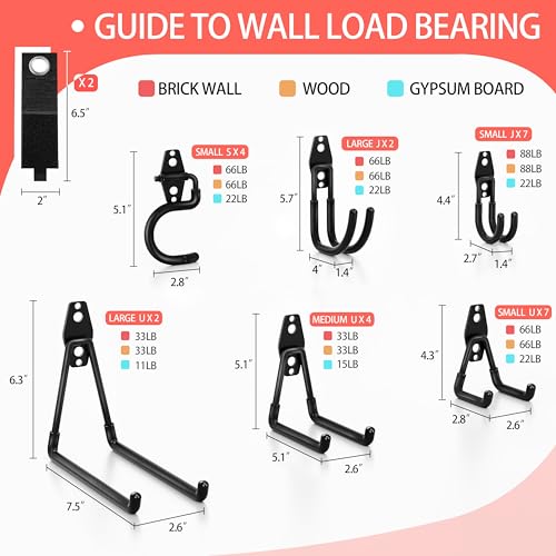28 Pack Garage Hooks Heavy Duty with Non Slip PVC Coating (Black / 28pack)