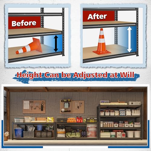 55" W Heavy Duty Garage Shelf (55" W × 24" D × 60" H)