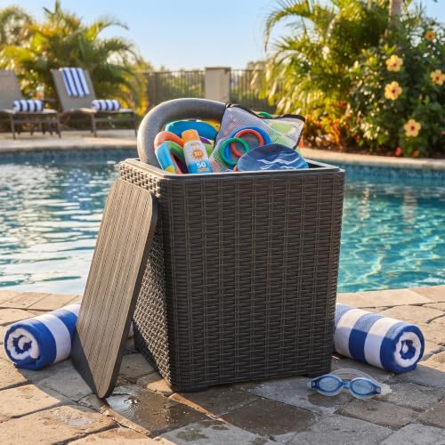 20 Gallon Outdoor Storage Deck Box (Black / 20 Gallon)