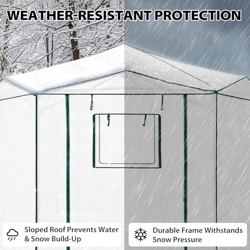8.5x8.5 Easy Setup Pop Up Greenhouse (Clear/White / 8.5x8.5)