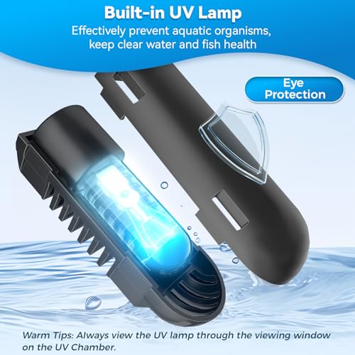 Pond Filter Pump Fountain Kits with UV Clarifier (660GPH with U-V Light)