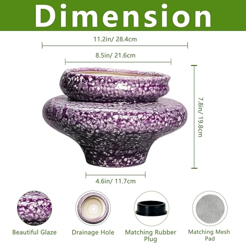 Ceramic Planters (Purple (11.2 X 7.8 In))