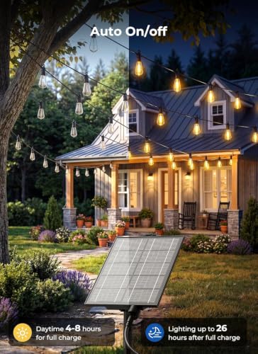 78FT Solar String Lights Outdoor (78FT(35+1 Sockets))