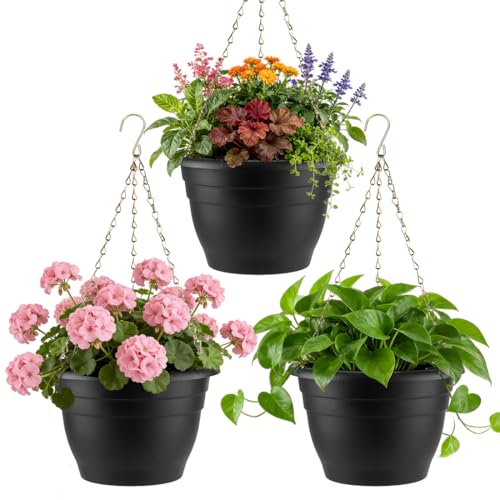 Hanging Planters 11 Inch (Pure Black / 11 Inch-3P)