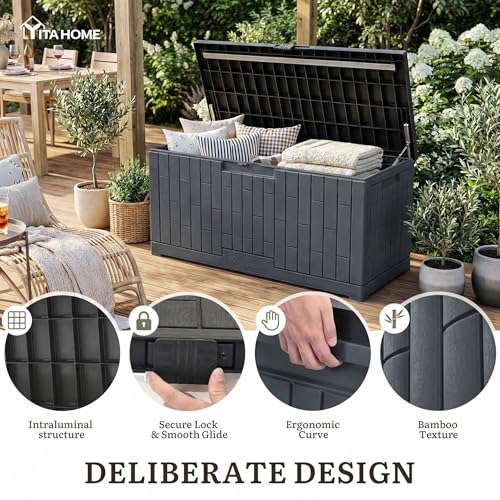120 Gallon Large Deck Box (Dark Gray / 120 Gallon)