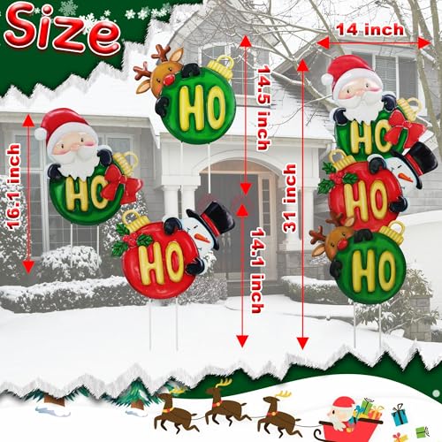 3 Pack Metal Christmas Yard Signs Decor for Multiple Stacked (Christmas Decoration Ball)