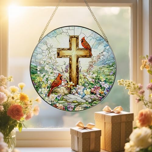 Stained Glass Window Hanging (Cross)