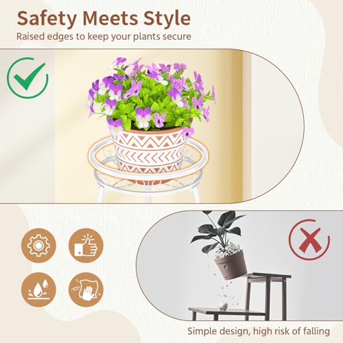 3 Tiers Metal Corner Plant Flower Stand Tall Indoor Outdoor (Classic White / 3 Tier)