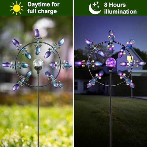 Large Peacock Solar Wind Spinner Outdoor