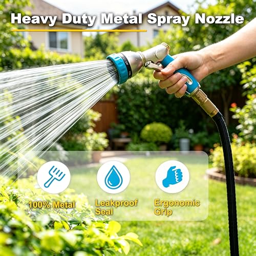 Metal Garden Hose Nozzle Heavy Duty (Blue)