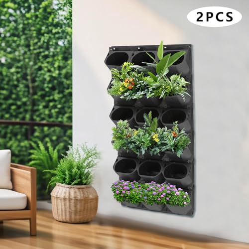 Vertical Wall Planter with 36 Pots (Black / 36 Pots)