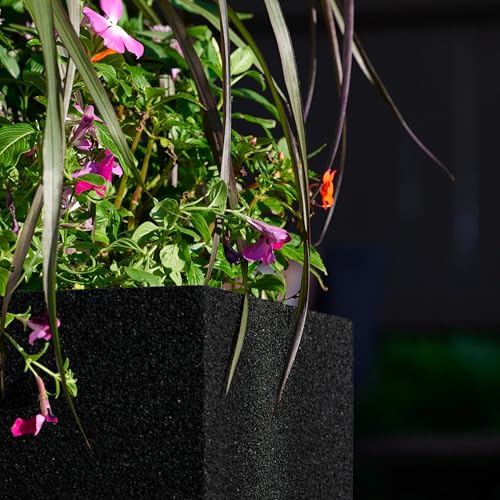 PolyStone Monterray Cube Planter (Black Granite)