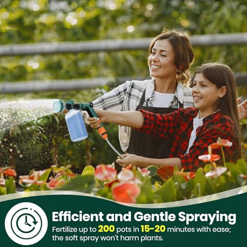 8 Dial Hose Attachment Spray Gun for Liquid Fertilizer (Lawn & Garden Feeder (16 oz))