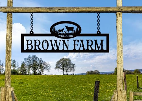 Personalized Metal Farm Sign (Black033)