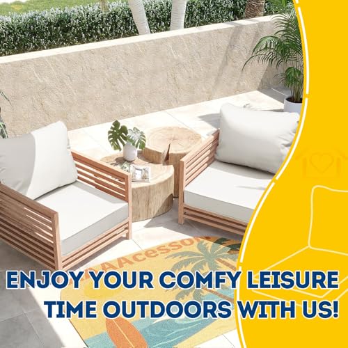 Outdoor Chair Cushions (Linen White / 23.5"x25.5"x5" / 23.5"x19")