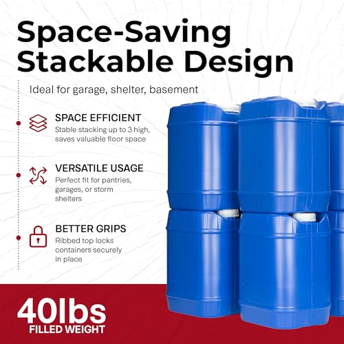 5 Gallon Stackable Water Storage Containers (2 Count)