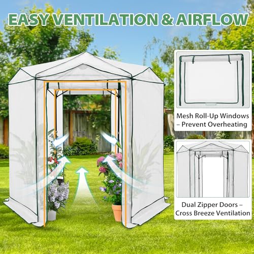 6.6x6.6 Easy Setup Pop Up Greenhouse (Clear/White / 6.6x6.6)