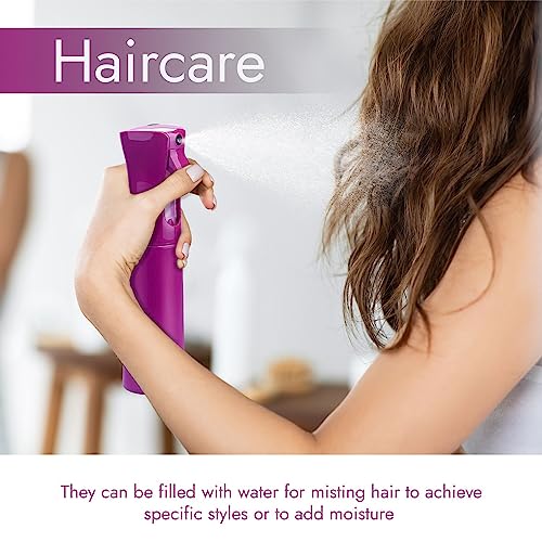 Continuous Mist Purple Spray Bottle 300ml Fine Mist for Hair (Light Purple - 10oz)