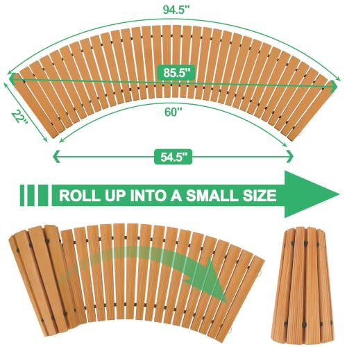 7' Wooden Garden Pathway (7ft (L) x 22in (W) / Natural-curved)