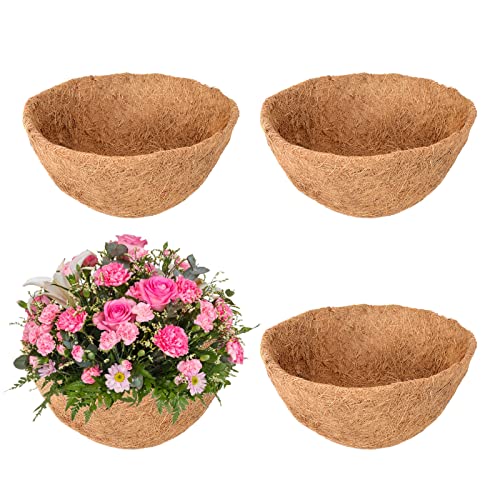 4 Pack 14 Inch Hanging Basket Coco Liners Replacement (4pcs / 14 Inch)