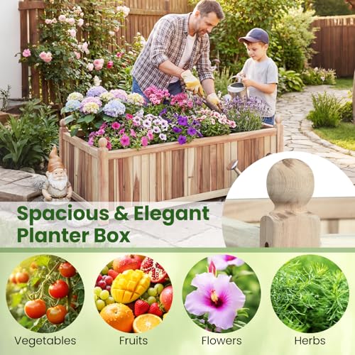Acacia Wood Raised Garden Beds Set of 2 (Weathered Gray / 44”x23”x16”)