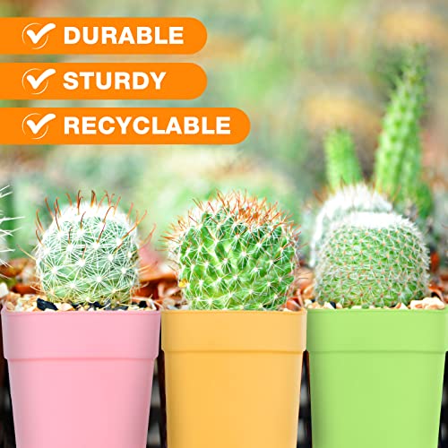 100 Pcs 4 Inch Small Plants Pot Bulk Flower Pots (Classic Color)
