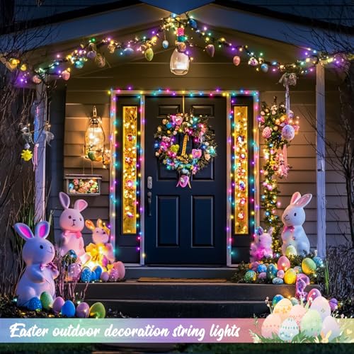 2 Pack Solar String Lights (Pastel Multicolor / 200LED*2)