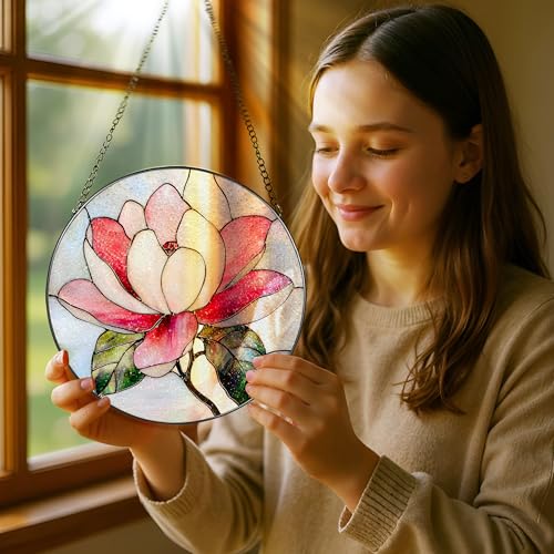 8 Inch Stained Glass Ornament (Magnolia)