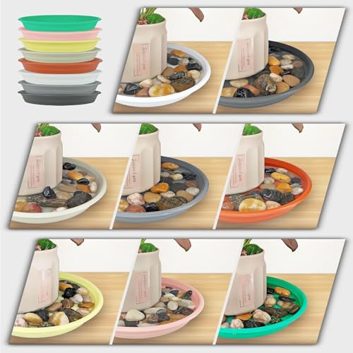 7Pcs Plant Saucer Tray (12in（7pcs） / White)