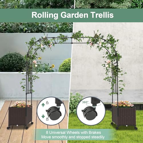 6.6 FT Garden Arbor with Planter Boxes