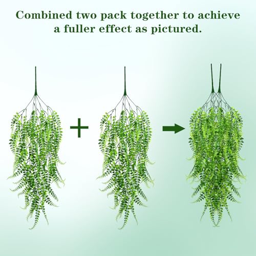 4Pcs Fake Ferns Fake Hanging Plants Artificial Ferns Vine Greenery (Ferns / 4Pcs Plants)